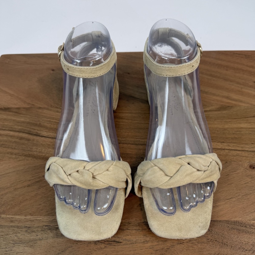New Womens Journee Signature Sellma Braided Beige Leather Sandals Size‎ 6 M NWOB